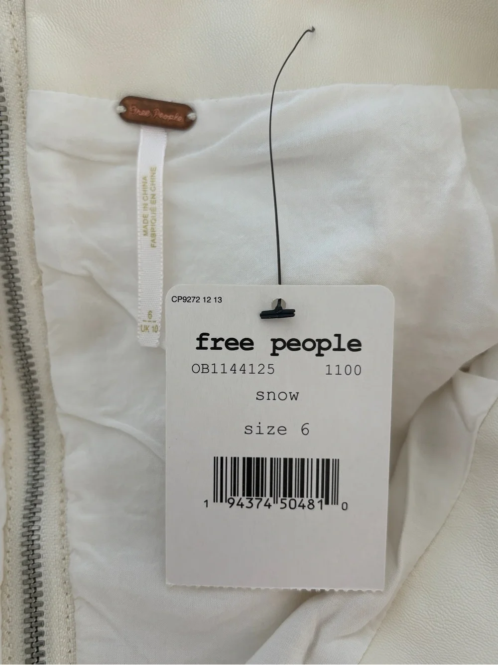 Free People White Faux Leather Mini Skirt